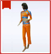 橙色拼蓝色健美操艺术体服 11