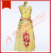 黄拼红亮片印度舞裙 07607